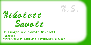 nikolett savolt business card